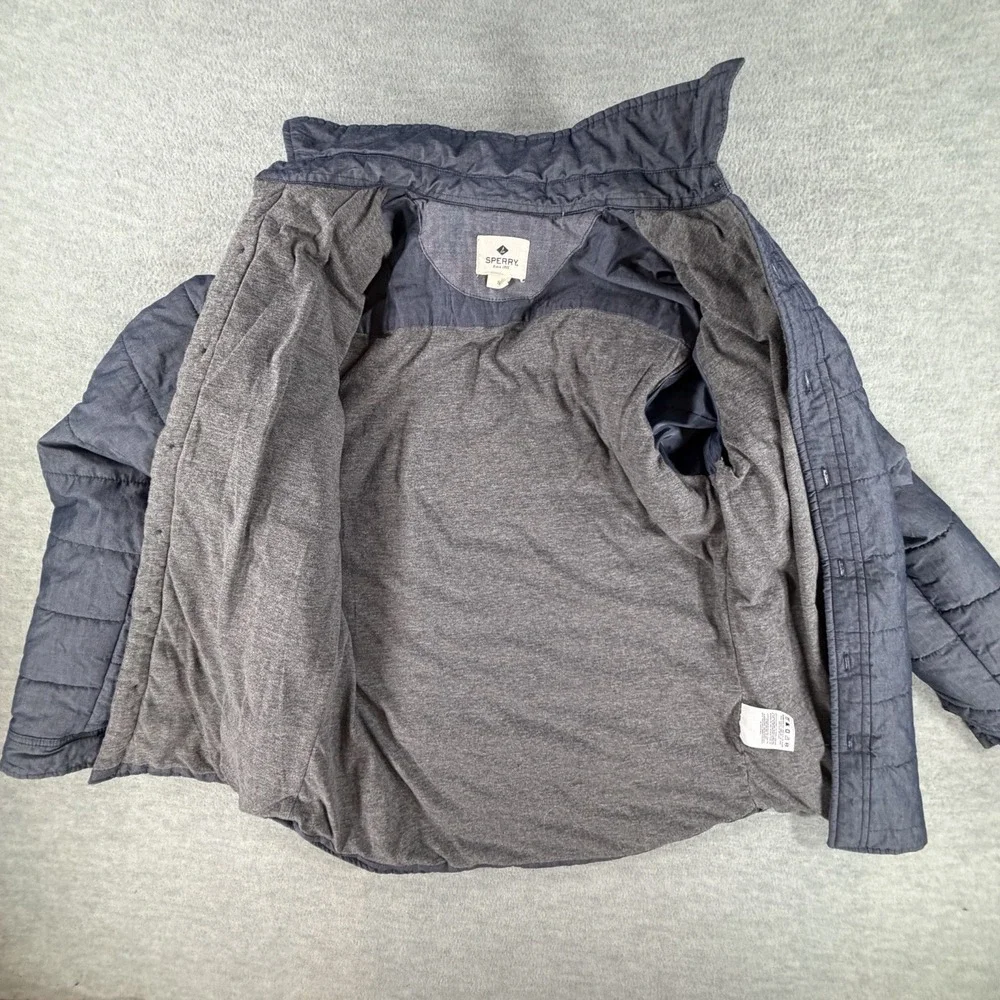 Sperry Quilted Mens S Shirt‎ Jacket Shacket Chambray Button Up Gorpcore Hiking